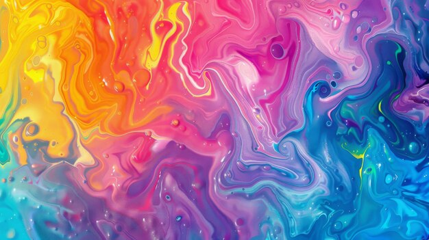 Photo colorful swirls of acrylic paint in clear water