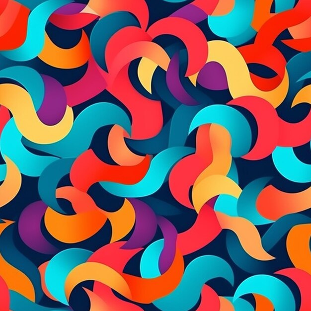 Colorful swirls on a dark background