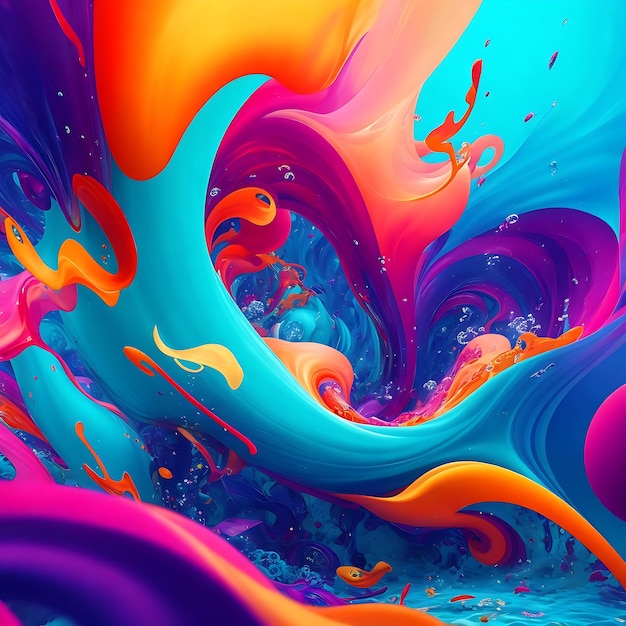 A colorful swirls of paint