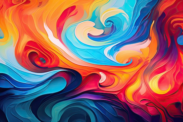 a colorful swirls of paint