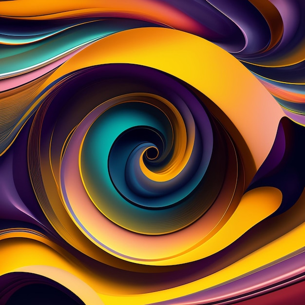 A colorful swirly design with a spiral design in the middle.