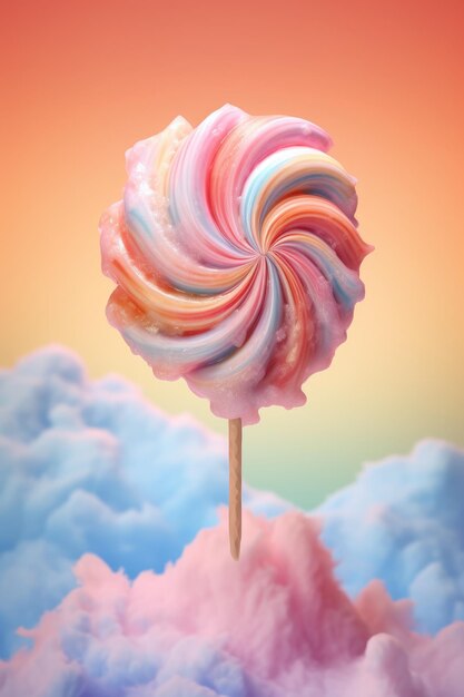 A colorful swirly lollipop
