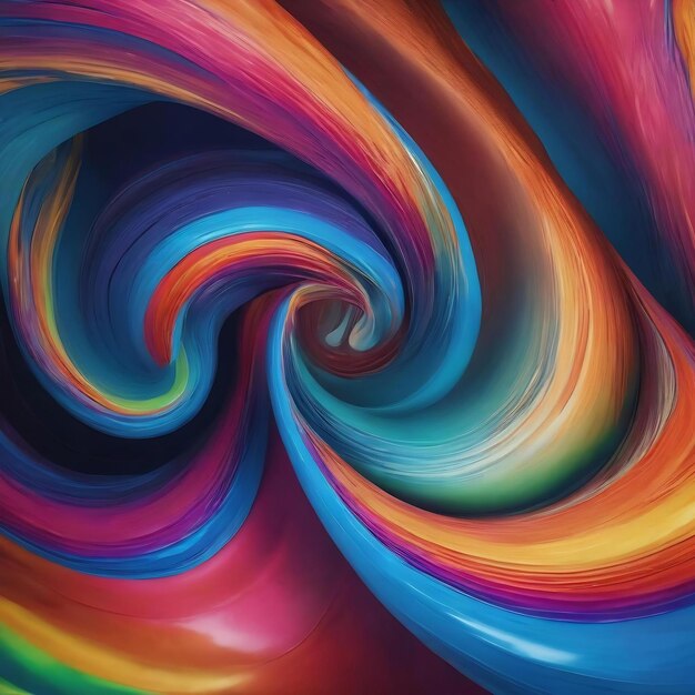 Photo a colorful swirly object with a blue background