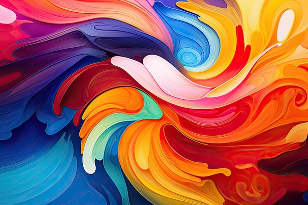 A colorful swirly paint