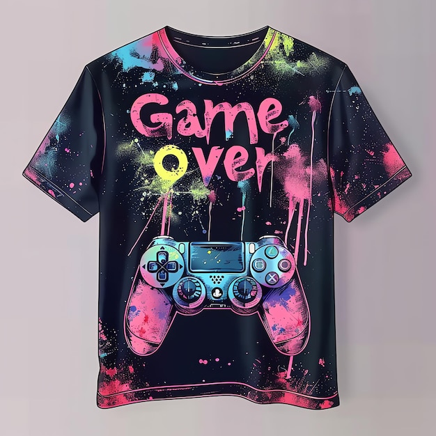 Photo a colorful t - shirt with the game over it