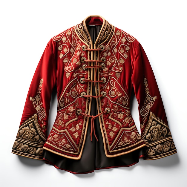 Foto colorful of tajik joma type traditional jacket material velvet color con abiti tradizionali di moda