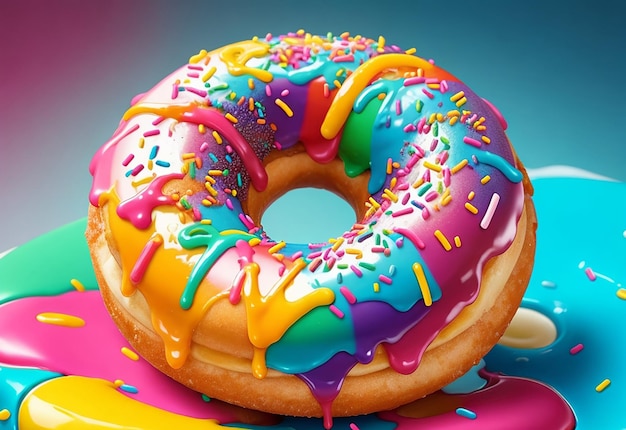 Colorful tasty donut