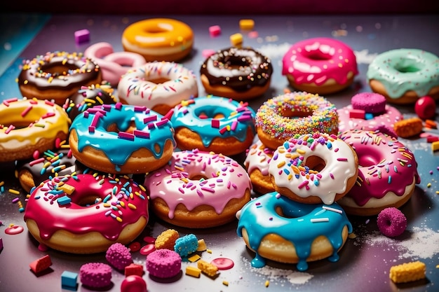 Colorful and tasty donuts