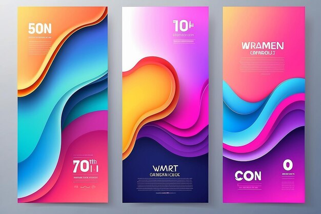 Colorful template banner with gradient color Design with liquid shape