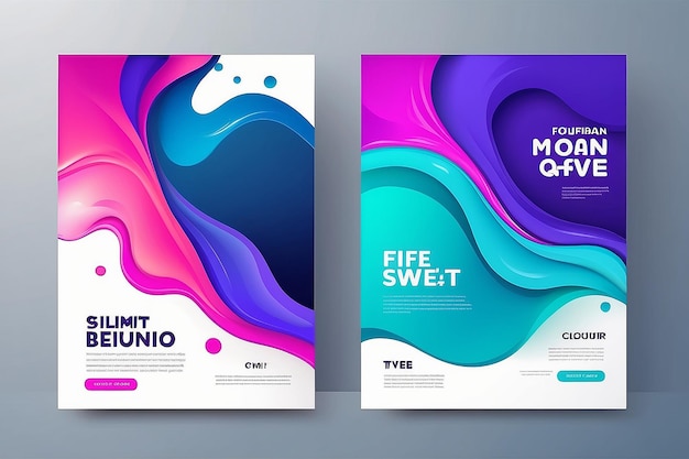 Colorful template banner with gradient color Design with liquid shape