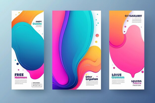 Colorful template banner with gradient color Design with liquid shape