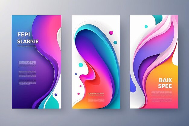 Colorful template banner with gradient color Design with liquid shape