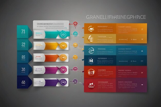 Colorful template of infographic steps