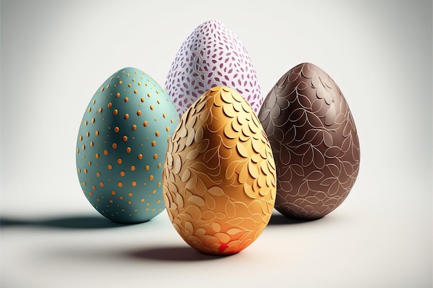 Красочные и текстурированные пасхальные яйца празднование пасхи