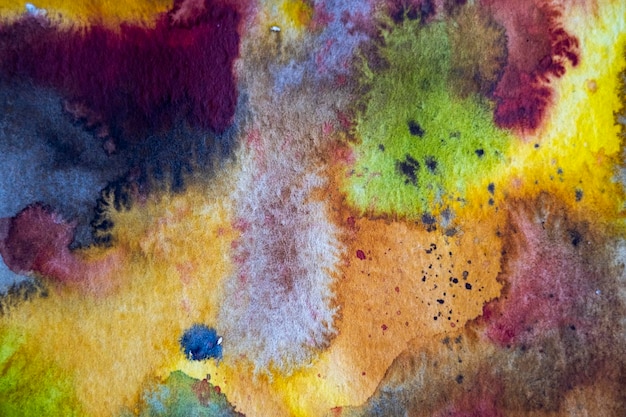 Colorful textured watercolor background dark tone on paper