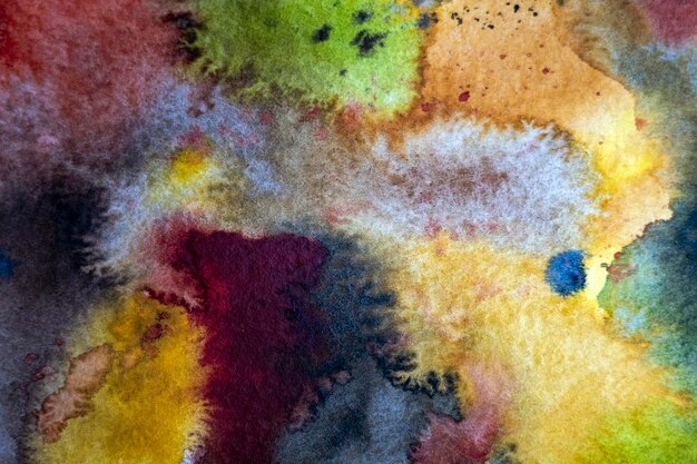 Colorful textured watercolor background dark tone on paper