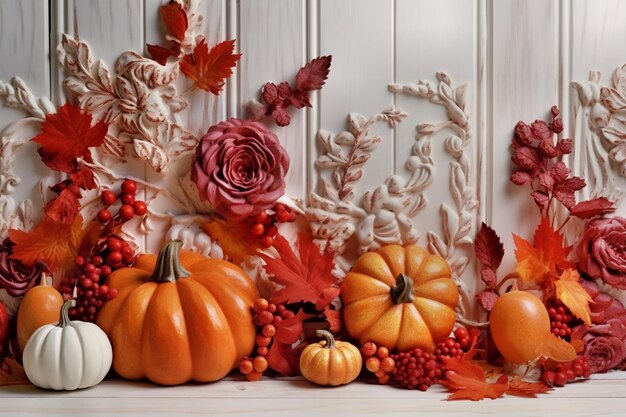 Colorful thanksgiving pumpkins