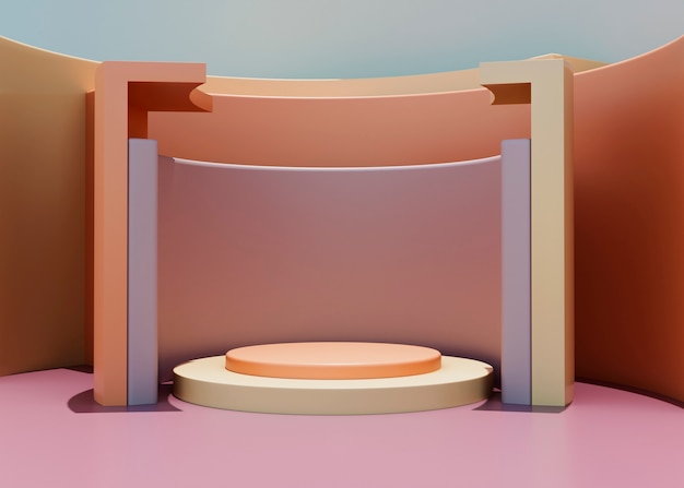 Photo colorful three-dimensional podium design