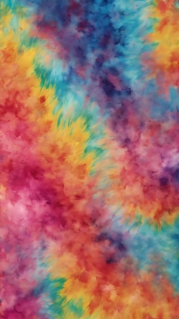 Colorful tie dye background with abstract watercolor border