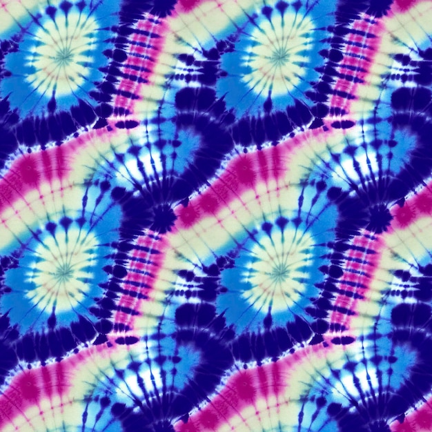 Colorful tie dye style seamless pattern Hippie batik ornament background Digital 3D illustration