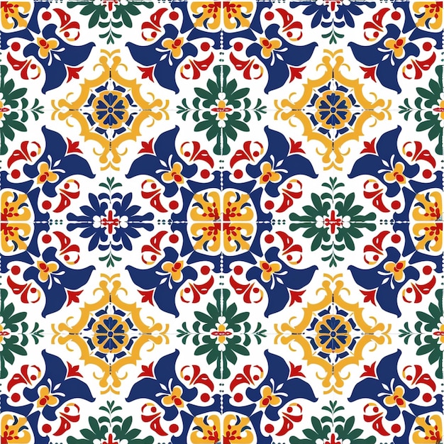 a colorful tile pattern with a stylized design generative ai