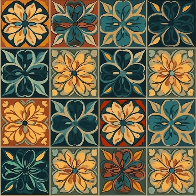 Colorful Tiles Texture Tile Pattern