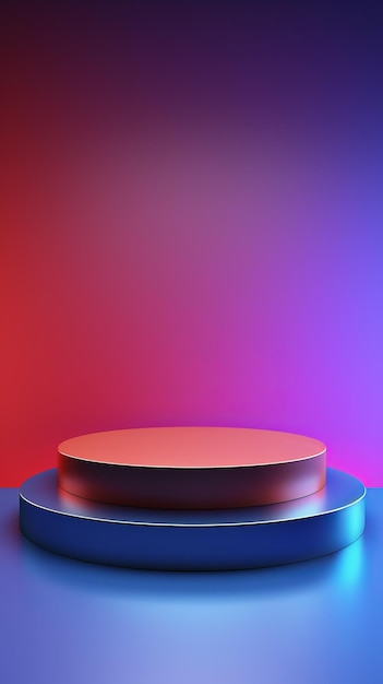 Colorful Tone Colors on Metal Surface Podium Background
