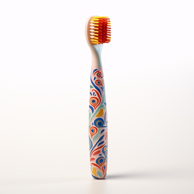 a colorful toothbrush with a design on it