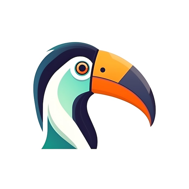 Photo colorful toucan logo template bird icon vector illustration