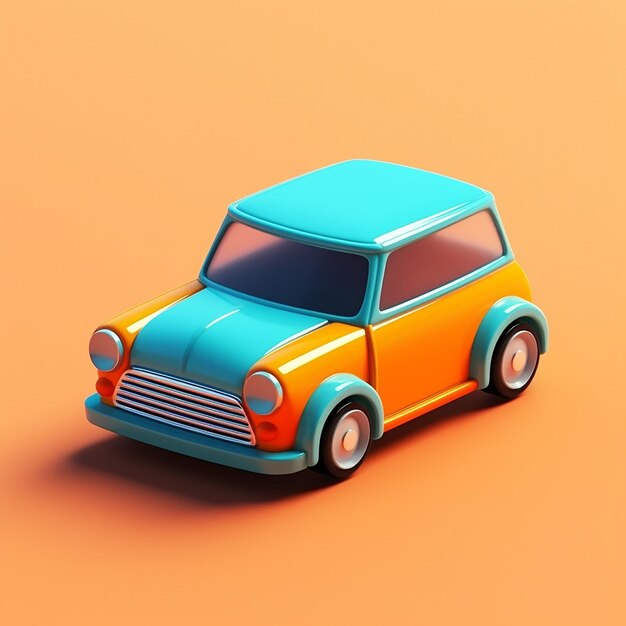 a colorful toy car with the top open.