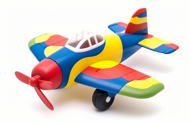 A colorful toy plane with the number 2 on the front.