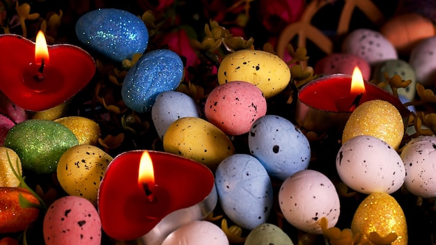 Colorful Traditional Celebration Easter Paschal Eggs Photo