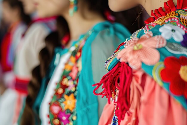 Foto colorful traditional costumes at a brazilian festa junina celebration