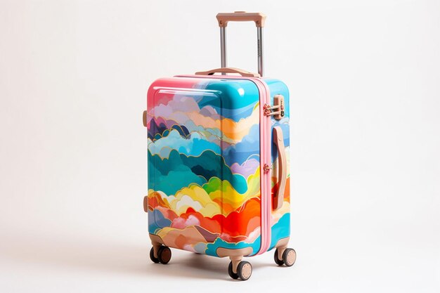 Colorful travel suitcase