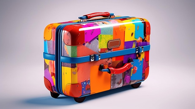 Photo colorful travel suitcase