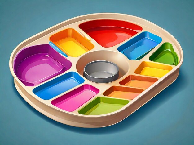 Photo a colorful tray with a lid that says quot the word quot on it