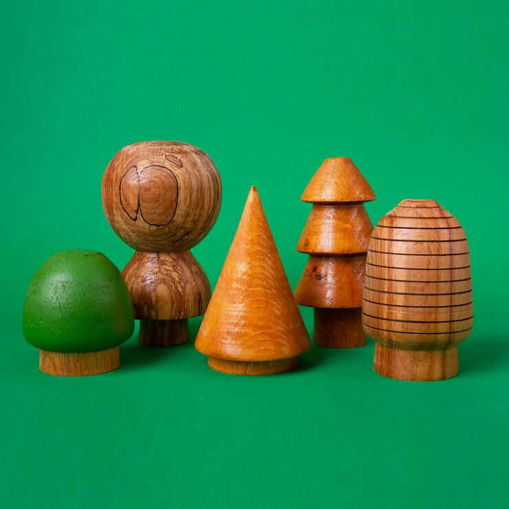 Photo colorful tree christmas tree set