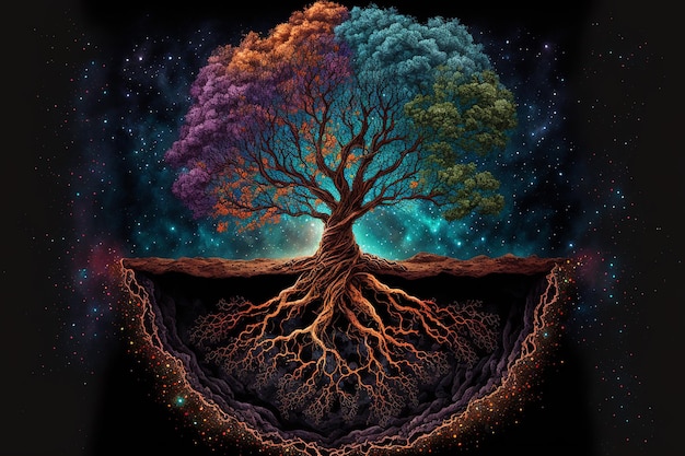 A colorful tree of life with the title'tree of life '