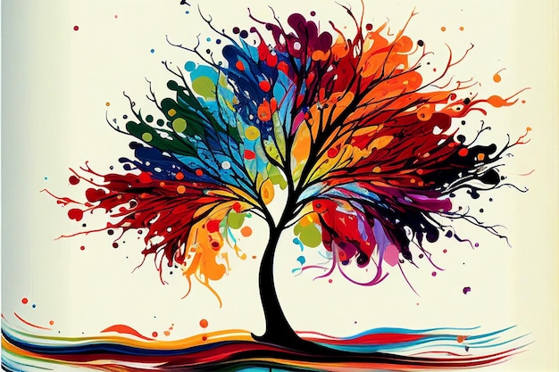 colorful tree painting