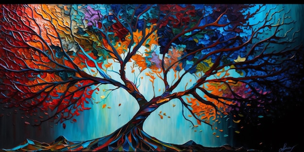 colorful tree painting