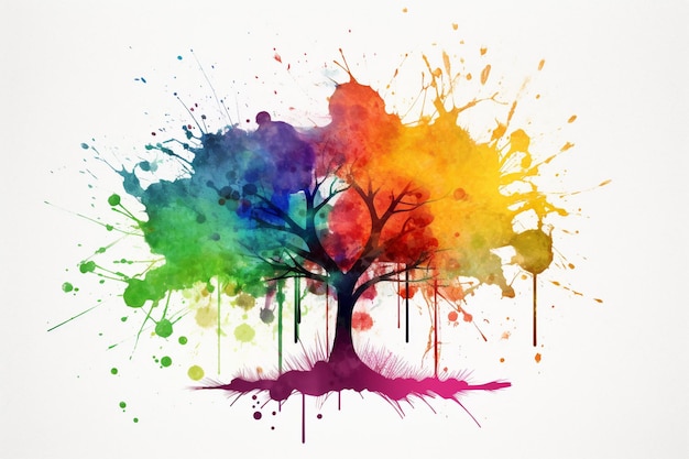 A colorful tree with the word tree on it