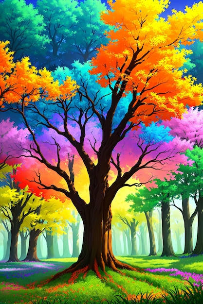 Photo colorful tree