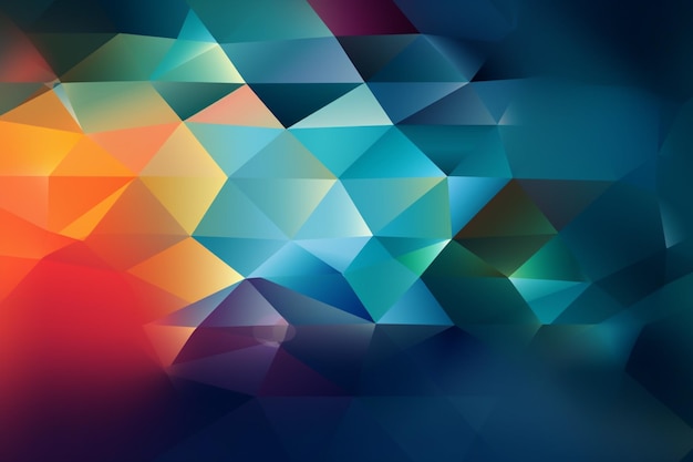 A colorful triangle background with a blue background