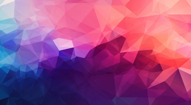 A colorful triangle background with a blue triangle pattern.