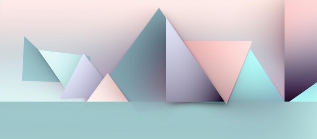 A colorful triangle background with a light blue background.