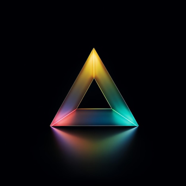 a colorful triangle on a black background