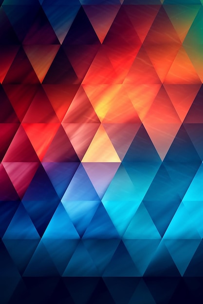 Colorful triangle pattern on a dark background