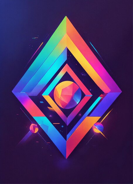 Photo a colorful triangle with the word eye on it