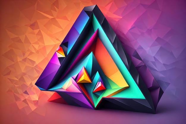 A colorful triangle with the word triangle on it