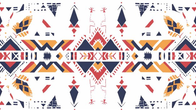 Colorful tribal Navajo modern seamless pattern Aztec fancy abstract geometric art print Hipster background Use for wallpaper cloth design fabric paper cover textile weave and wrapping